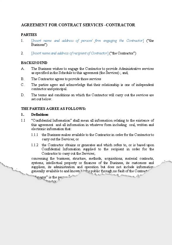 Legal Service Agreement Template from legaldocuments.co.nz