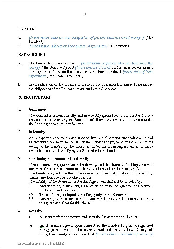 Personal Loan Receipt Template from legaldocuments.co.nz